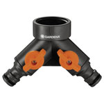 GARDENA 00940-20 Hose Splitter Plastic 2-way Connector with Regulator