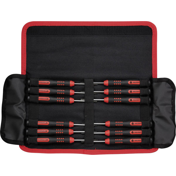 TOOLCRAFT 1312678 Screwdriver Set 12-Piece Slot/Phillips/Star
