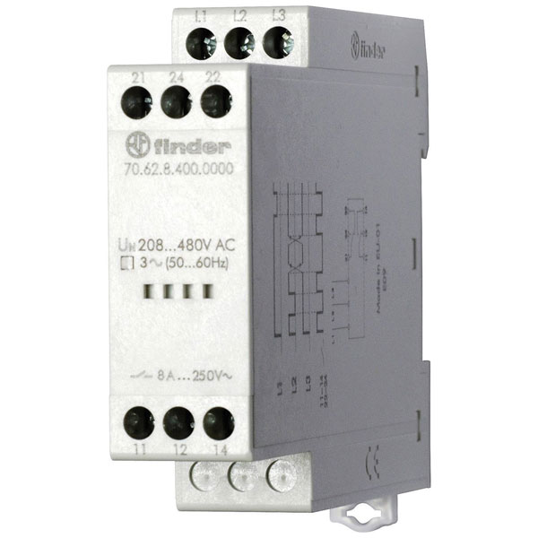 Finder 70.62.8.400.0000 Monitoring Relay 170-520V AC 2 Change-Overs
