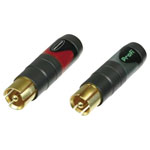 Neutrik NF2CB2 RCA Connector Plug 2 Pins Black/Red High-End Metal Case