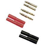 Schnepp SET Jack Plug Set 2mm Pin Red/Black Gold Contacts 10A Max