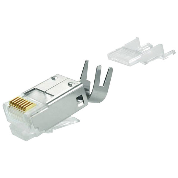 Telegärtner 100023019 RJ-45 Plug Straight 8 Pins 360° Shielding Silver