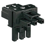 WAGO 770-606 T-Distributor Mains Plug-Socket 2+PE Black 1 piece