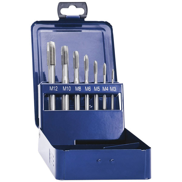 Eventus 10316 Tap Set, 7pc CNC Metric, RH Cutting, HSS, DIN 371