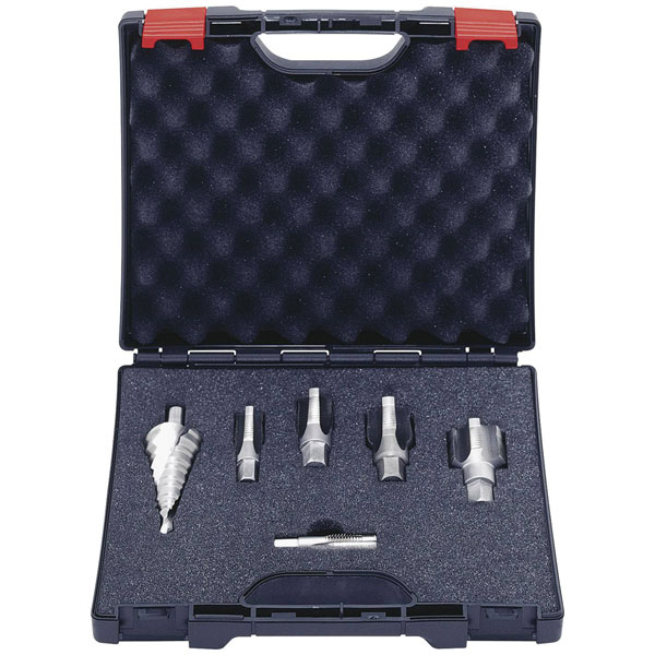 Exact 70601 Tapping Head Set 22-Piece Metric Right Hand Cutting HSS