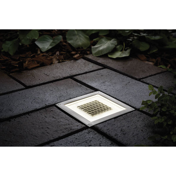 Paulmann 93775 Box Solar Recessed Floor Light 0.6W Warm White Stai...