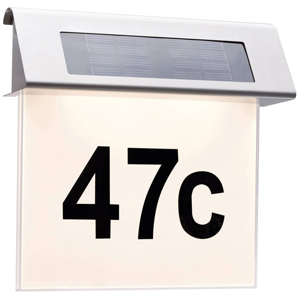 Paulmann 93765 Solar Illuminated House Numbers 0.2W Warm White IP4...