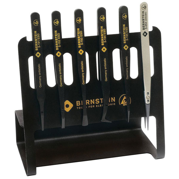 Click to view product details and reviews for Bernstein 5 190 V Tweezers Set 6 Piece Esd Pincers With Tool Holder.