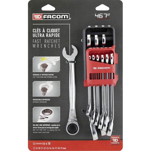Click to view product details and reviews for Facom 467brjp10pb Ratcheting Crowfoot Wrench Set 10pieces 8 19mm.
