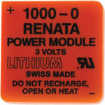 Renata 1000-0 Powermodul Battery Lithium 3V 950mAh for Harsh Environments