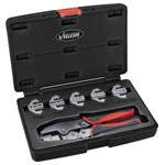 Vigor V2499 Crimper Set: 6-Piece Insulated/Uninsulated Cable Lugs