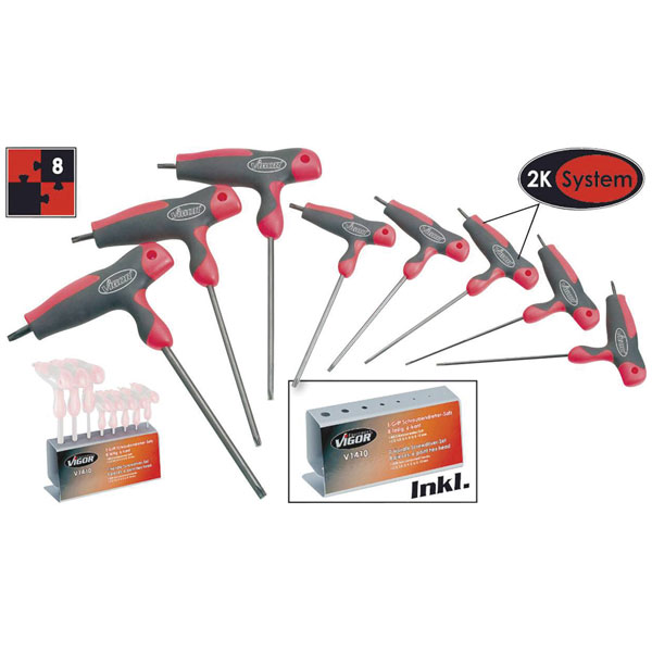 Vigor V1410 Allen Key Set 8-Piece Star Workshop Use