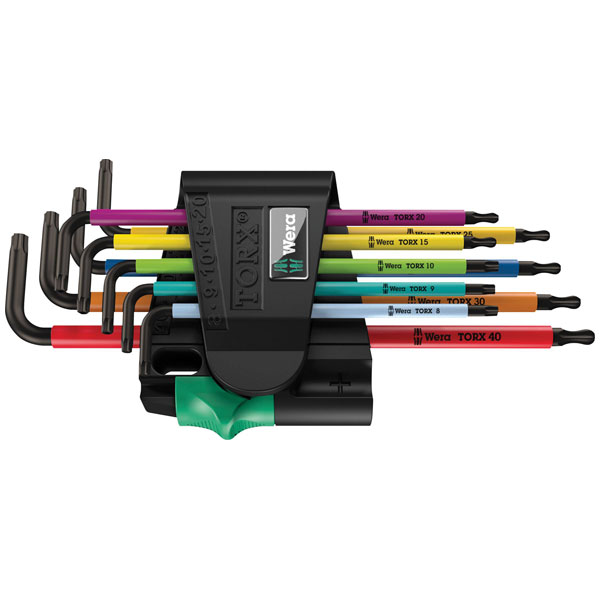 Wera 05024335001 967 SPKL/9 Multicolour TORX BO Allen Key Set 9-Piece
