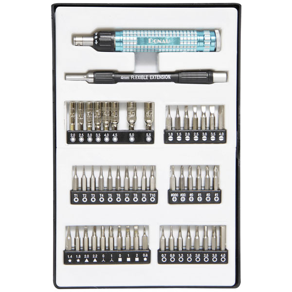 Donau MBS50 Workshop Torque Wrench Set 5/32" 51-Piece Aluminium Ra...
