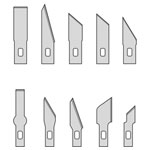 Donau MS10 Scalpel Set 1 piece 10 Spare Blades Fits MS13 & MS01 Holders