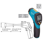 Hazet 1991-1 IR Thermometer 12:1 -50°C to 550°C Laser Pointer