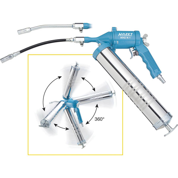 Hazet 9042N-1 Air-operated Grease Gun 6.3 Bar 360° Adjustable 400ml
