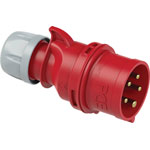 pieceE 025-6ttx CEE Plug 32A 5-Pin 400V Screwless Strain Relief