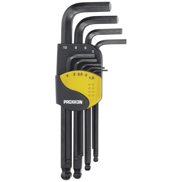 Proxxon 23946 Micromot Allen Key Set 9-Piece Hex Ball Head Metric ...