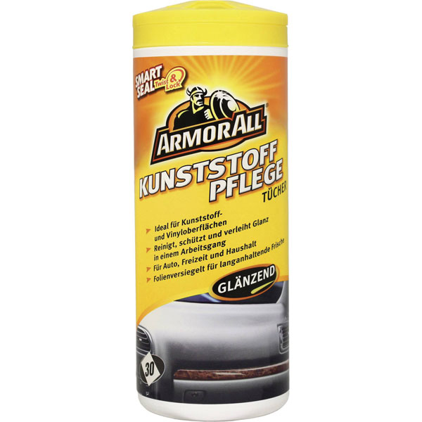 ArmorAll 36025L Plastic Care Tissues Glossy Cleans Vinyl & Plastic