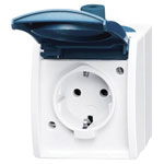 Busch-Jaeger 2601/6 WGL-53 Wet Room Surface-Mount Switch Blue/Green