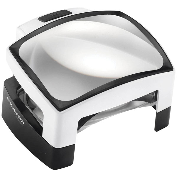 Eschenbach 1566 Stand Magnifier 3x 100x75mm Lens Dual LED Lighting