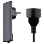 EVOline 151000155100 Cable Extension 16A Black 1.50m Flat Angled Plug