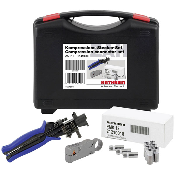 Kathrein 21410008 Crimp Connector Set Includes 100 F Plugs & Crimper