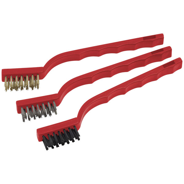 Click to view product details and reviews for Meister Werkzeuge 800082 Wire Brush Set Brass Steel Nylon 170mm 3.