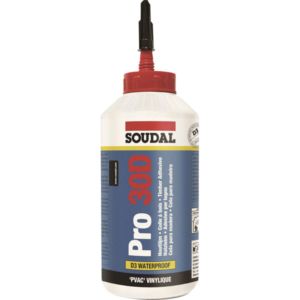 Soudal 83707299 PRO 30 D Wood Glue 750g Fast Curing High Water Res...