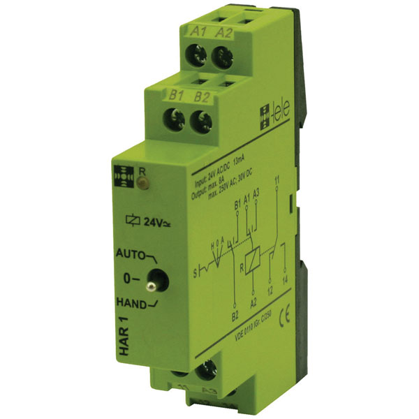 Tele 170010 tele HAR1 Relay 24V AC/DC 5A 3-Mode Switch Optical Ind...