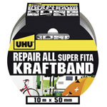 UHU 48145 Repair Cloth Tape 10m x 50mm Silver Extra-Strong Waterproof