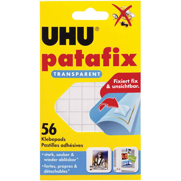 UHU 48815 patafix Adhesive Pads Transparent 56 pieces Removable & ...