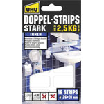 UHU 45450 Adhesive Strips Strong Translucent 31x26mm 16 pieces Indoor/Outdoor
