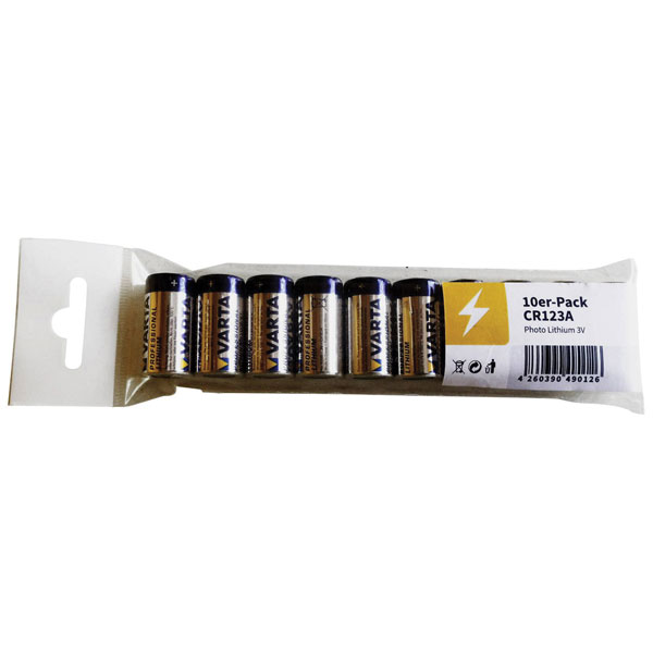 Varta 6205301401-10 CR123A Lithium Camera Battery 1430mAh 3V 10 pieces