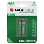 AgfaPhoto 132-803944 AAA Rechargeable Battery NiMH 950mAh 1.2V 2pc
