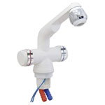 Barwig 4100-235 Dual Level Mixer Tap 10mm Hose White/Chrome Swivelling