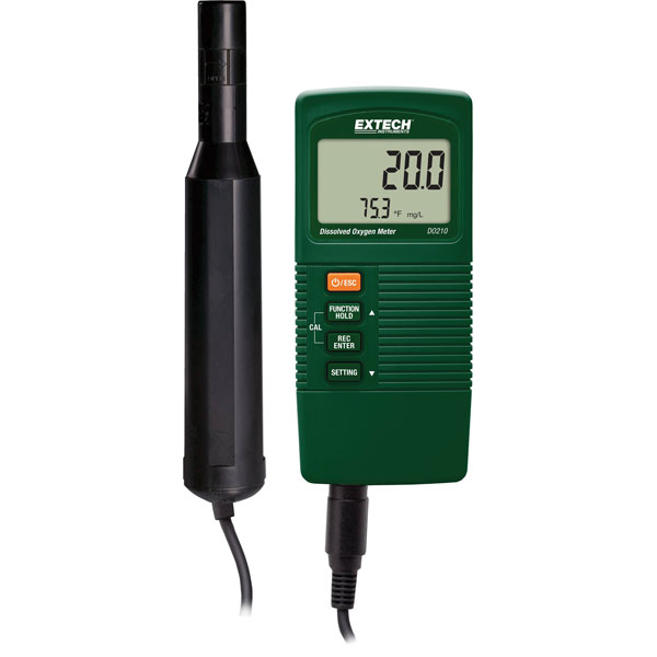 Extech DO210 Oxygen Detector Measures DO, % O2, Temp; Auto Temp Comp.