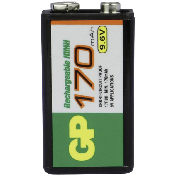 GP GPIND17R9HC1 Rechargeable NiMH Battery 9.6V 170mAh 1pc