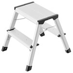 Hailo 4442-701 D60 Aluminium Step Stool 240cm Silver/Black Folding