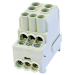 HoraeTec 080010-2-4 Distribution Block Quick DIN-rail Mount Green/Yellow