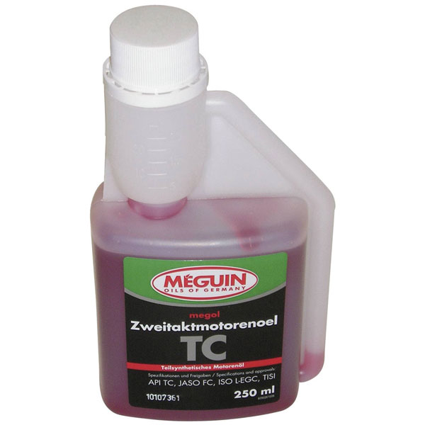 Meguin 2053 2-Stroke Oil 250ml Semi-Synthetic Low Smoke Optimal Lube