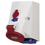 MENNEKES 1649 CEE Wall Socket, 16A, 5-Pin, 400V, Screwless, IP44