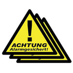 PENTATECH 40201 Warning Alarm Label German 3-Pack Triangular Inside