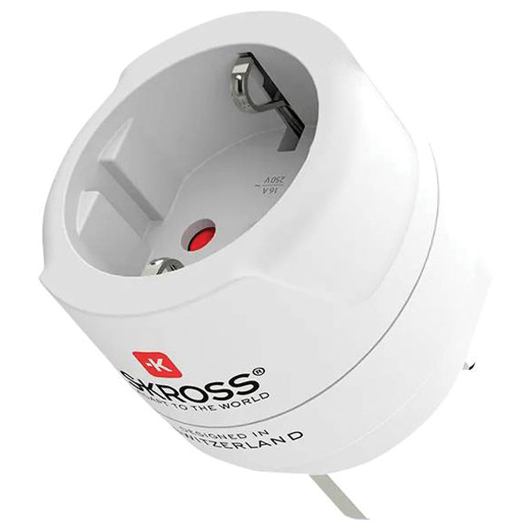 Skross 1.500230-E Travel Adapter UK Sockets to Earthed & Euro Plugs