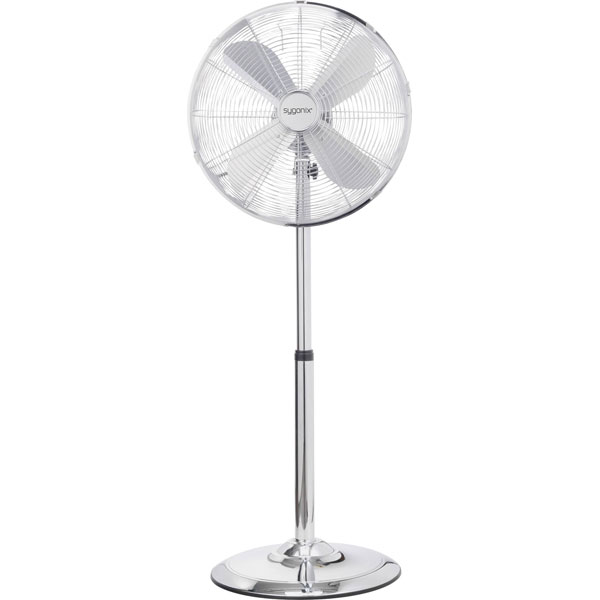 Sygonix FD-40M Free Standing Fan 50W Silver, Metal, 3300m³/h Airflow