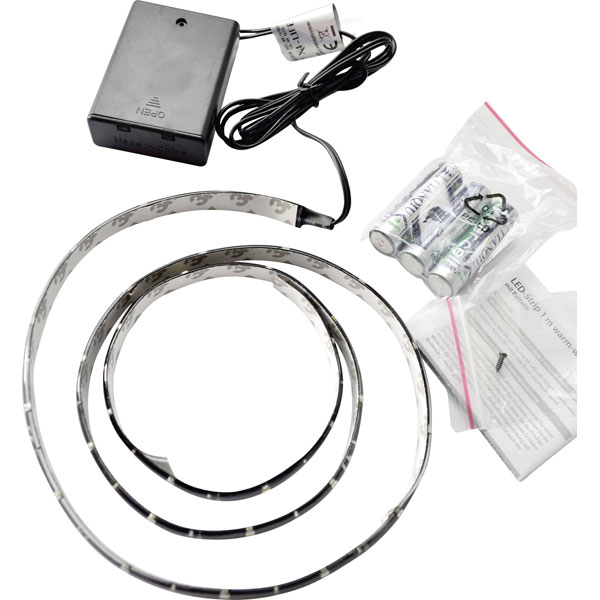 X4-LIFE 701501 LED Strip Set Warm White 1m with Battery Box 4.5V