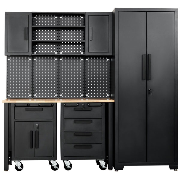 Bunker 31761 10 Drawer Roller Workstation with Workbench, 56", Lig...