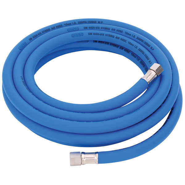 Draper 31729 High Visibility Hybrid Air Hose, 10m x 10mm, 1/4" BSP...