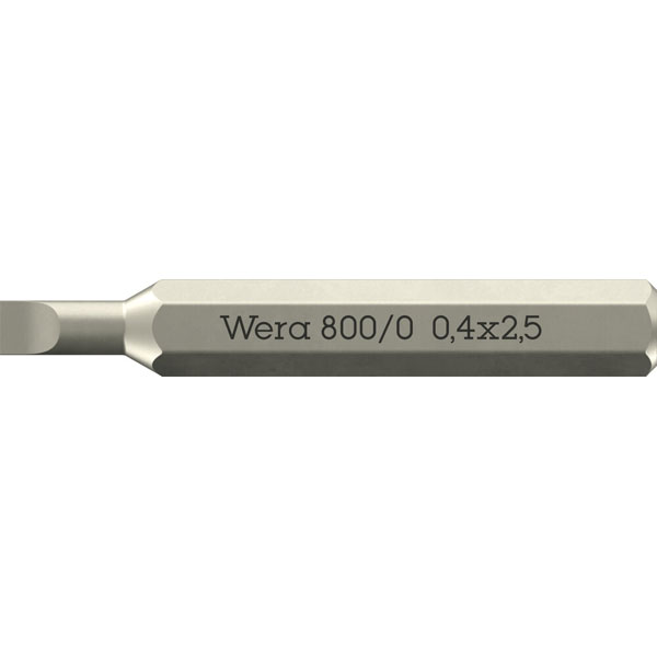 Wera 05058105001 800/0 Micro Bits Slotted Screws 0.50 x 3 x 30mm 4...